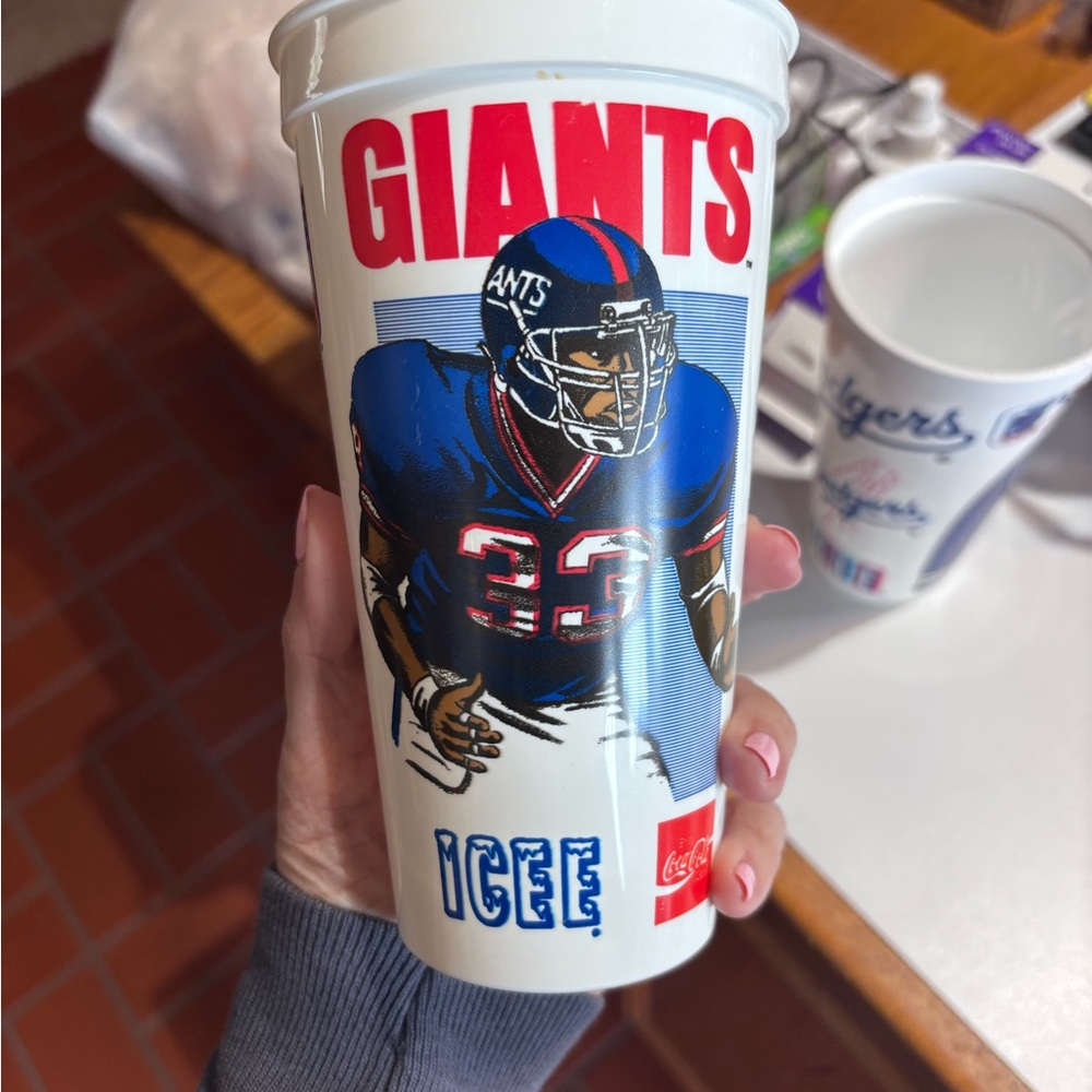 Vintage Coca-Cola New York NY Giants ICEE Coca Cola Cup with Red and Blue Design